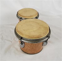 Pair Of Vtg Bongo Drums