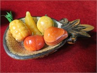 Pineapple Bowl w/ Marble Fruit from Puerto Rico