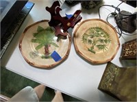 2-Decorative Plates w/Stands