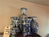 6-pcs Decorative Blue Vases
