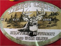 Deer Camp Metal Sign 17x12"