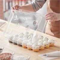 50x Choice 24-Cup Hinged Clear Cupcake / Muffin