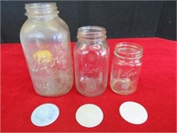 Set of Kerr Jars w/ Porcelain Lids