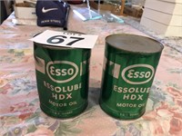 2 Metal ESSO Cans