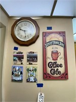 8-pcs Wall Clock Wall Art w/Coffee Pic