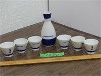 vintage Japanese Suki Bottle with 6 cups