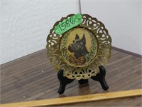 Brass Scotties Dog Decor Plate 6"