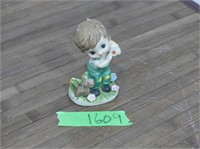 Little boy ceramic figurine 4" tall