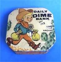 Vintage Dime Bank - Western Theme