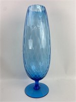 Large 18" Vintage Blue Glass Vase