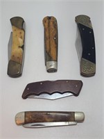 FIVE VTG Collectible Knives, Parker Brothers