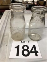 2 Hoffman Milk Bottles