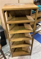 Vintage oak 6 shelf bookcase or record album