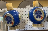 Pair matching vintage Pabst Beer lights -