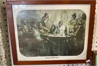 Framed print titled “Saturday Night Poker,“