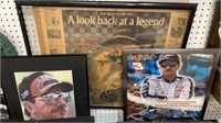 Three framed NASCAR #3 Earnhardt racing prints,