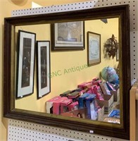 Antique shadowbox framed wall mirror, with a gold