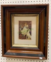 Antique shadowbox frame with a gold liner, print