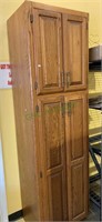 4 door oak tall kitchen or garage cabinet, 2
