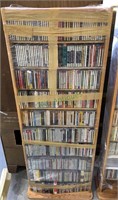 Music CD oak look shelf unit with about 450 music