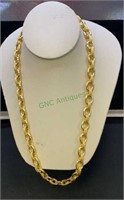 Vintage gold  tone link necklace, 28