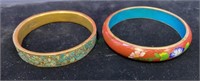 Cloisonné bracelet and a turquoise and brass