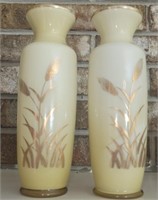 Blown Glass pair of Vases, MCM style