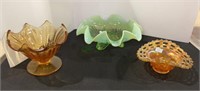 Colored glass and depression glass lot - lotus