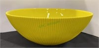 Large yellow salad bowl. 13 inch diameter with