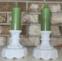 Pair of Westmoreland Candle holders