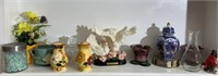 Shelf Lot of Decorative Items Doves & More