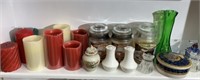 Shelf Lot of Decorative Items and Candles