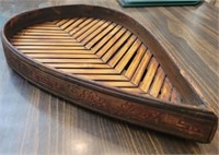 Beautiful hand carved leaf shaped tray