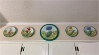 Set of 5 Decorative Floral Plates
