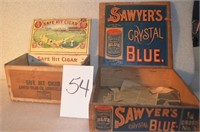 SAWYERS BLUE & LOUISVILLE CIGAR BOXES, MISC
