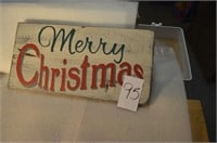 MERRY CHRISTMAS WOODEN SIGN,24X12X1