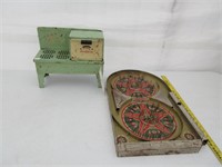 Vintage child baking oven and game board