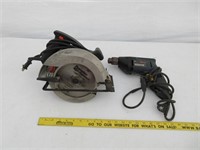 Bosch drill, skil circular saw