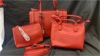 Bella Rose Handbag w/ shoulder strap and mini bags