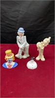 Collection of 4 Clown Figurines.