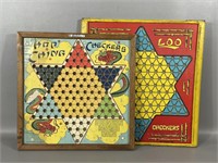 Two Vintage Chinese Checker Board Games