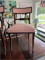 4 Antiq. Regency Upholstered Chairs w/Saber