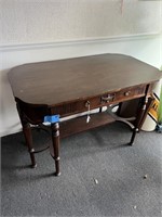 Antiq. Desk/Table w/8 Reeded Legs-Circa Early 19th