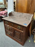 Antiq. Marble Top Wash Stand-32x18x28 1/2
