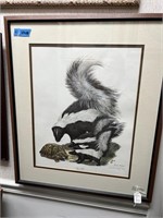 Ray Harm Signed Print-Striped Skunk