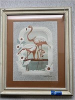 Harry Wysocki Embossed Flamingos Lithograph