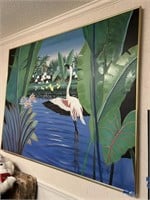 Huge art Deco Style Painting -Signed