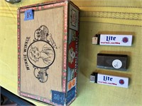 Vtg. Winnie Winkle Cigar Box & Lighters
