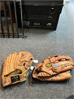 2 Vtg. Baseball Gloves: Wilson & Sears
