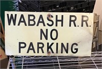 Metal Wabash Railroad sign 12x24
